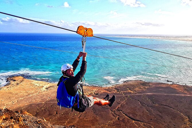 Complete Excursion and Flight on the Zipline Cabo Verde - The zipline flight above Sal
