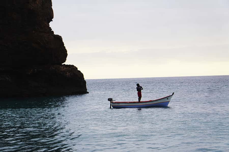 From Praia: Boat Trip, Snorkeling, Cave & BBQ on the Beach - Swimming inside Águas Belas cave