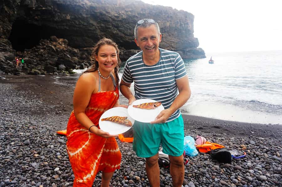 From Praia: Boat Trip, Snorkeling, Cave & BBQ on the Beach - Guides, group size, and the feel of the day