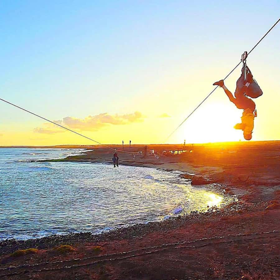 From Santa Maria: Sal island Zipline Experience (Official) - The uphill walk and the wait at the top